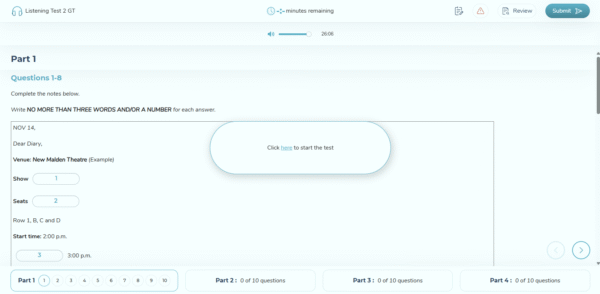 listening test IELTS UKVI General